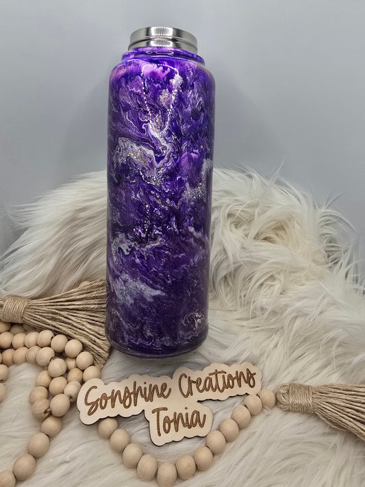 10/03/25 Tonia's Live Creations -40oz Hydro Sport Duo- Purple Dancing 8's (Can add decal)
