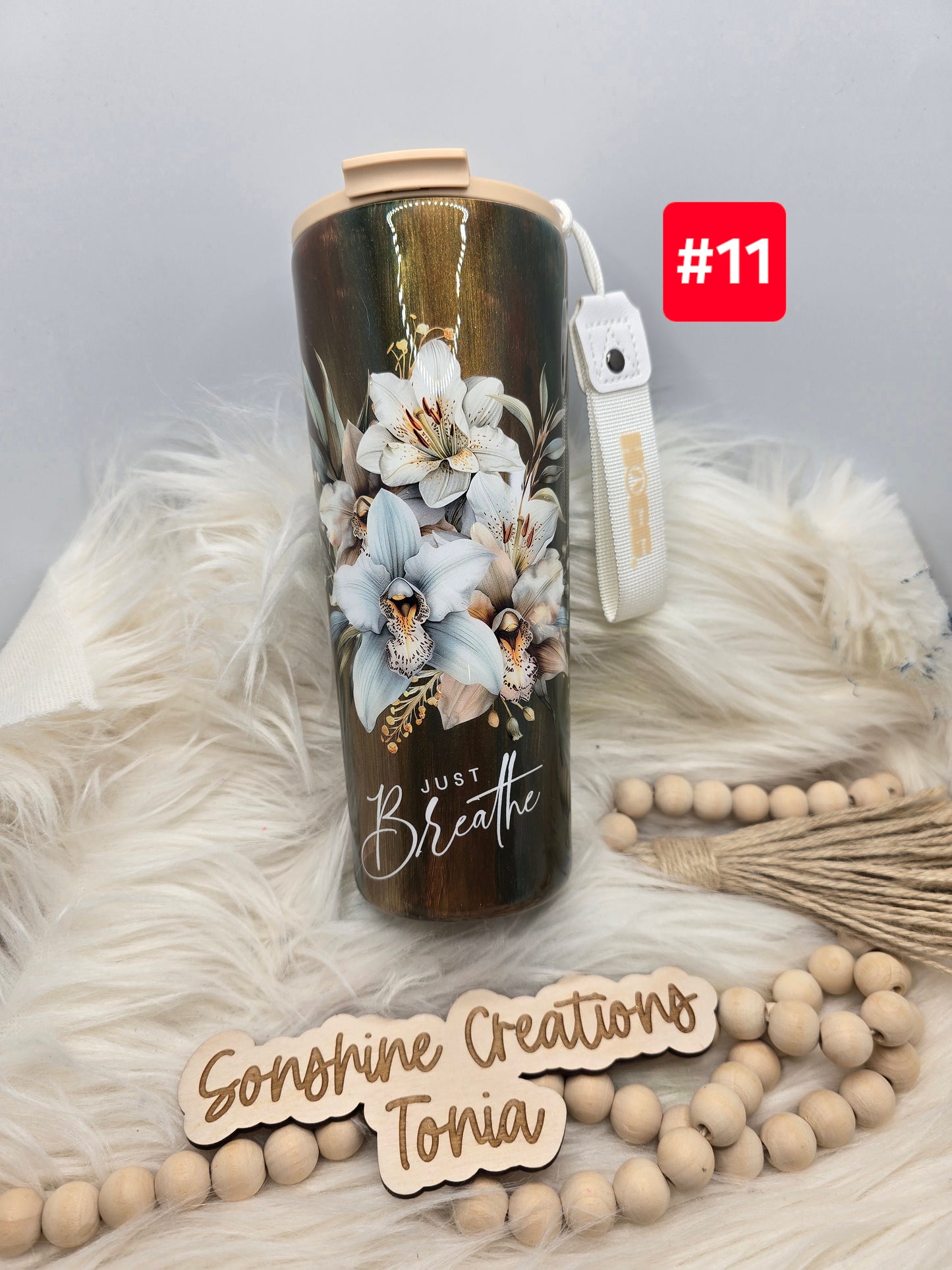 #11 Live Sale 5/03/2026 - 24oz Dual Flip- Brush Stroke, Flower, Just Breathe