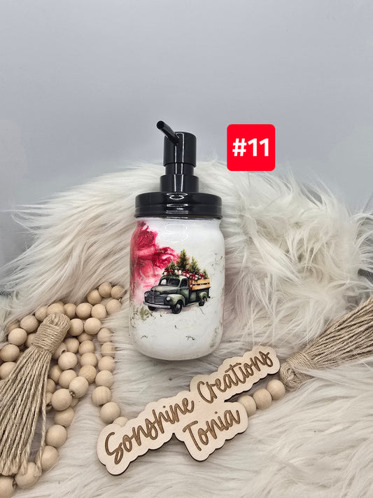 #11- Live Sale 09/14/2025 - Soap Dispenser: Christmas Truck Red Elegance