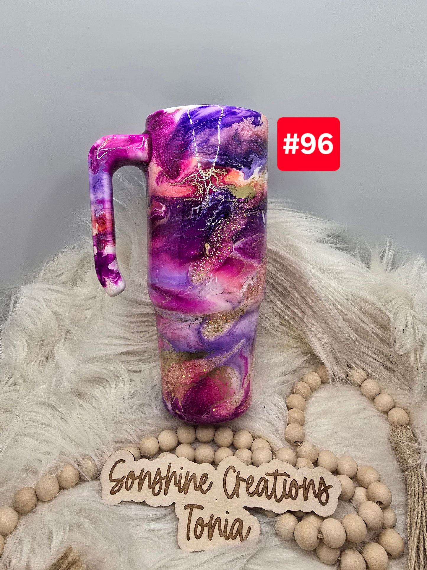 #96 Live Sale 2/01/2026 - 30oz Grippy- Pink, purple ink swirl