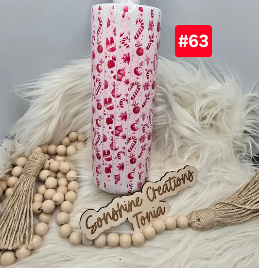 #63- Live Sale 09/14/2025 - 20 oz. Skinny: Candy Cane Wrap