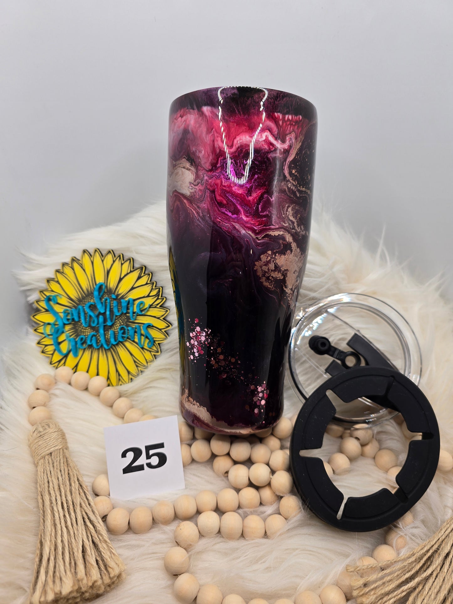 #25 - 30oz cup caddy- Ruby " Believe in yourself"