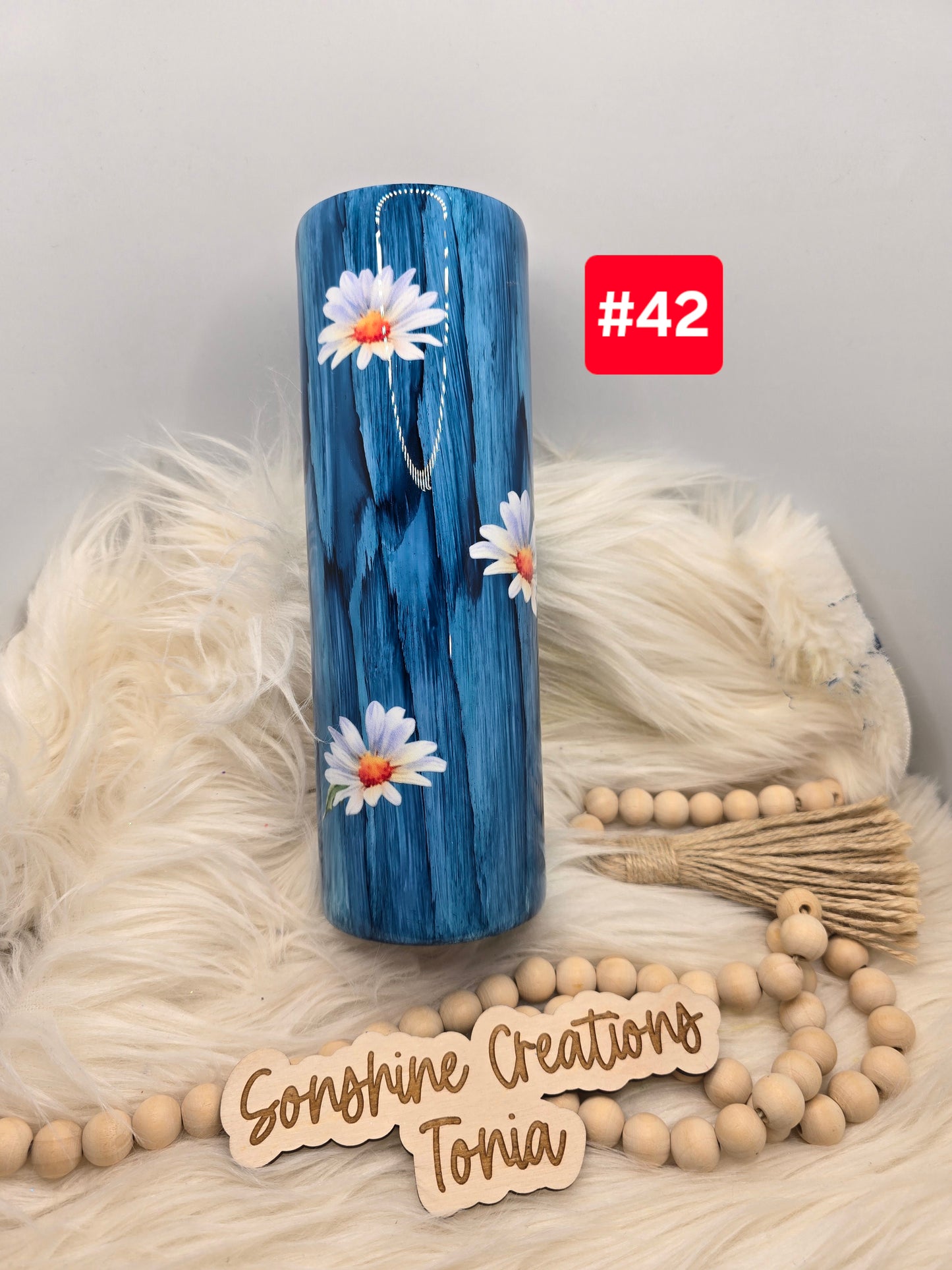 #42 Live Sale 5/03/2026 - 30oz skinny- Monsoon woodgrain- Daisies Quote