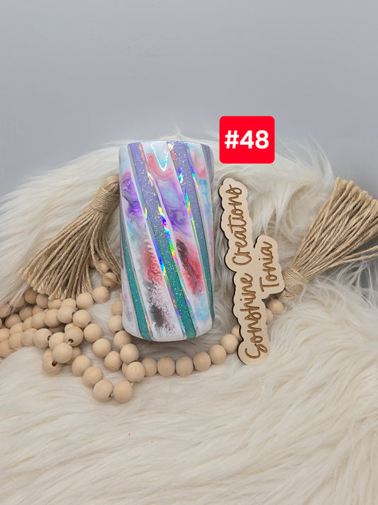 #48- Live Sale 07/13/2025- 12oz Duo Slim coozie/cup- Pastel Twisted Chaos