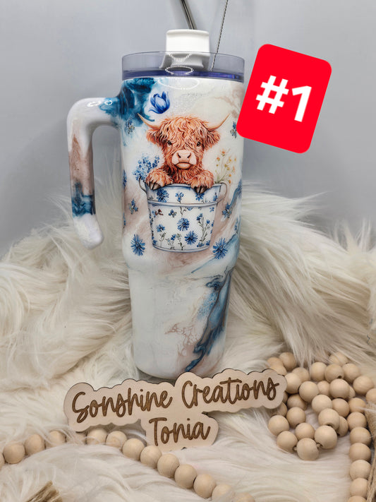 #1 Live Sale 2/01/2026 - 30oz Grippy- Cow Blue copper elegance