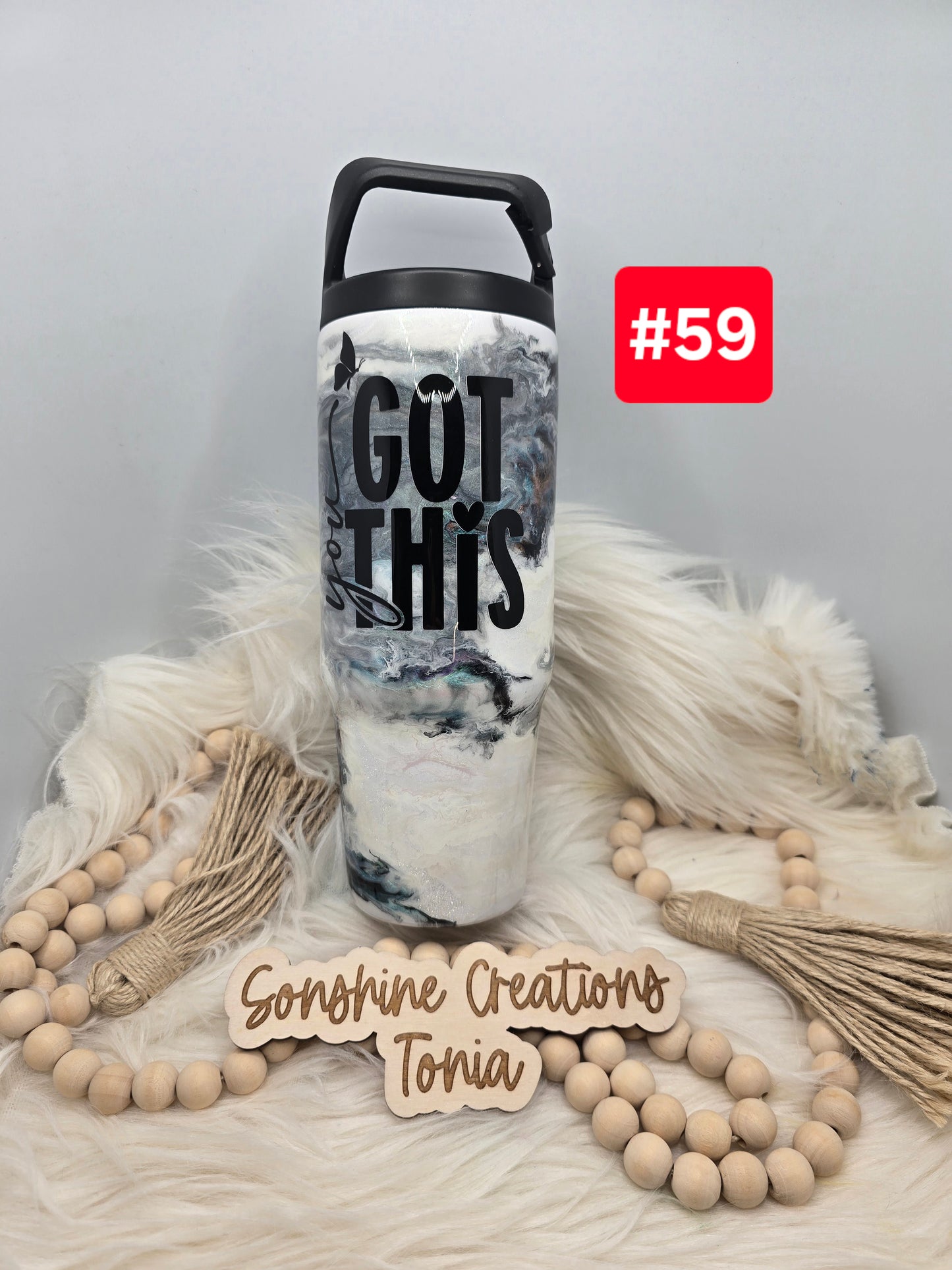 #59 Live Sale 3/15/2026 - 30oz clipmate- Ghost marble- You got this