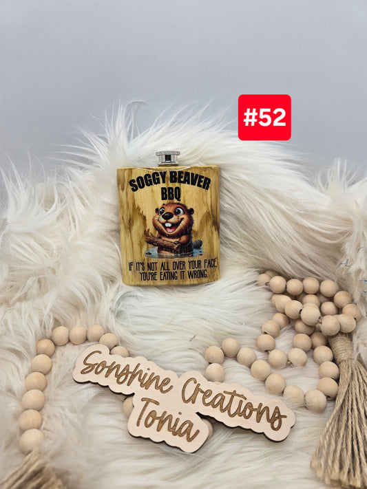 #52--Live Sale 12/07/2025 - Flask- Soggy Beaver BBQ