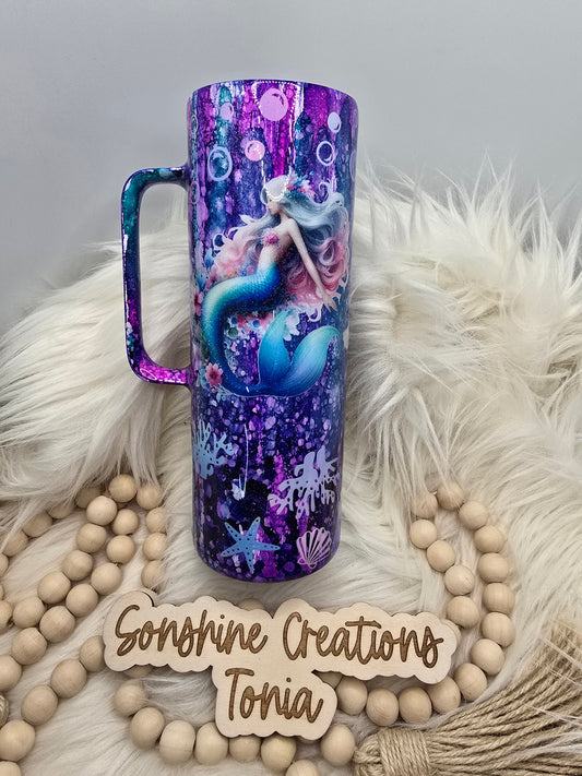 Birthday Drop 06/06/2025 -20oz Skinny Handle- Rustic Raindrop Mermaid