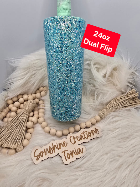 LIVE HYDRO DIP BASE 08/18/2025- 24oz Dual Flip- Freedom Glitter: Soiree