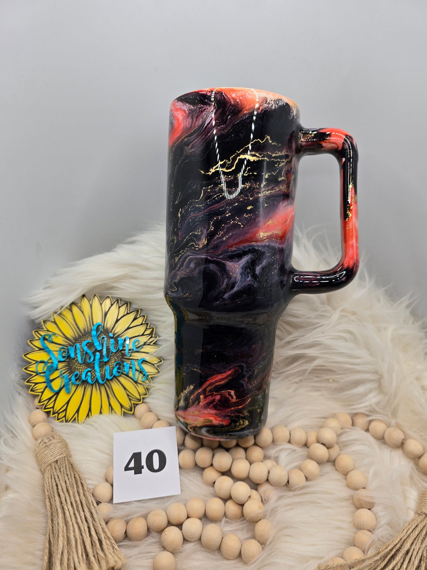 #40- 40oz Handle- Coral nebula