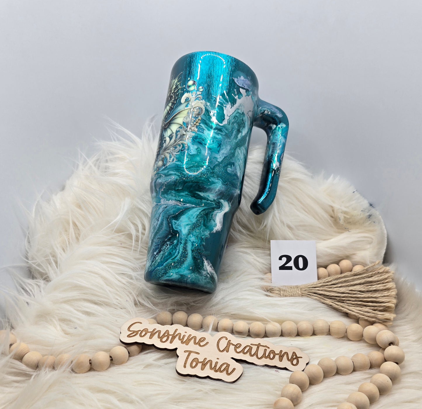 #20 Live Sale 5/31/2026 - 30oz Grippy- Teal it to my heart base- in swirl Seahorse
