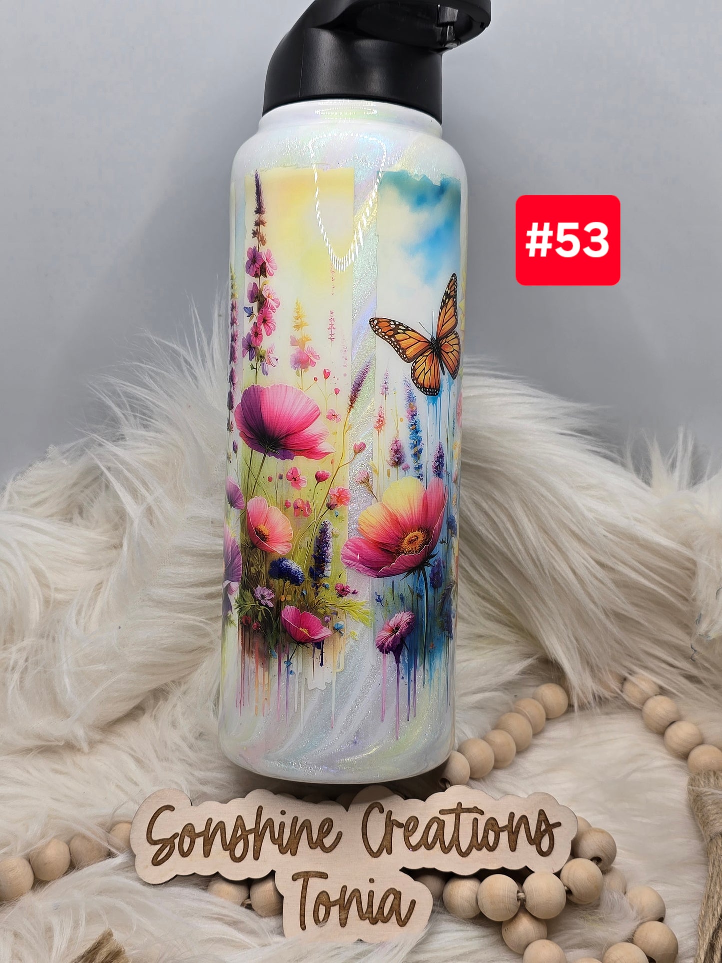 #53 Live Sale 2/01/2026 - 40oz Hydro- Butterfly floral- Heavenly milkyway