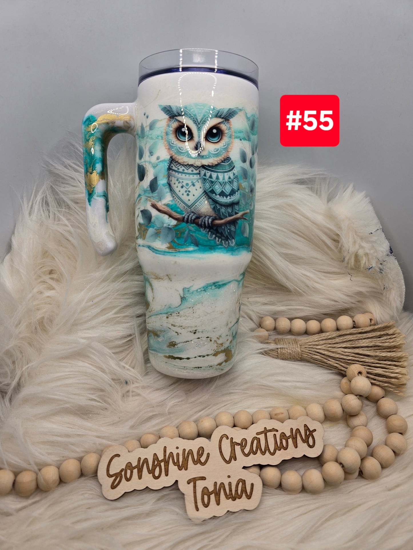 #55 Live Sale 5/03/2026 - 30oz Grippy- Teal elegance- Owl