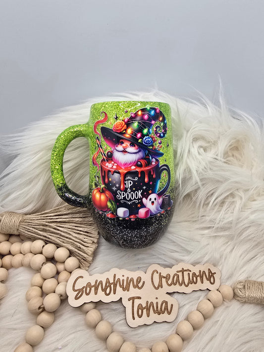 10/03/25 Tonia's Live Creations - 16oz Mug - Sip & Spook Gnome