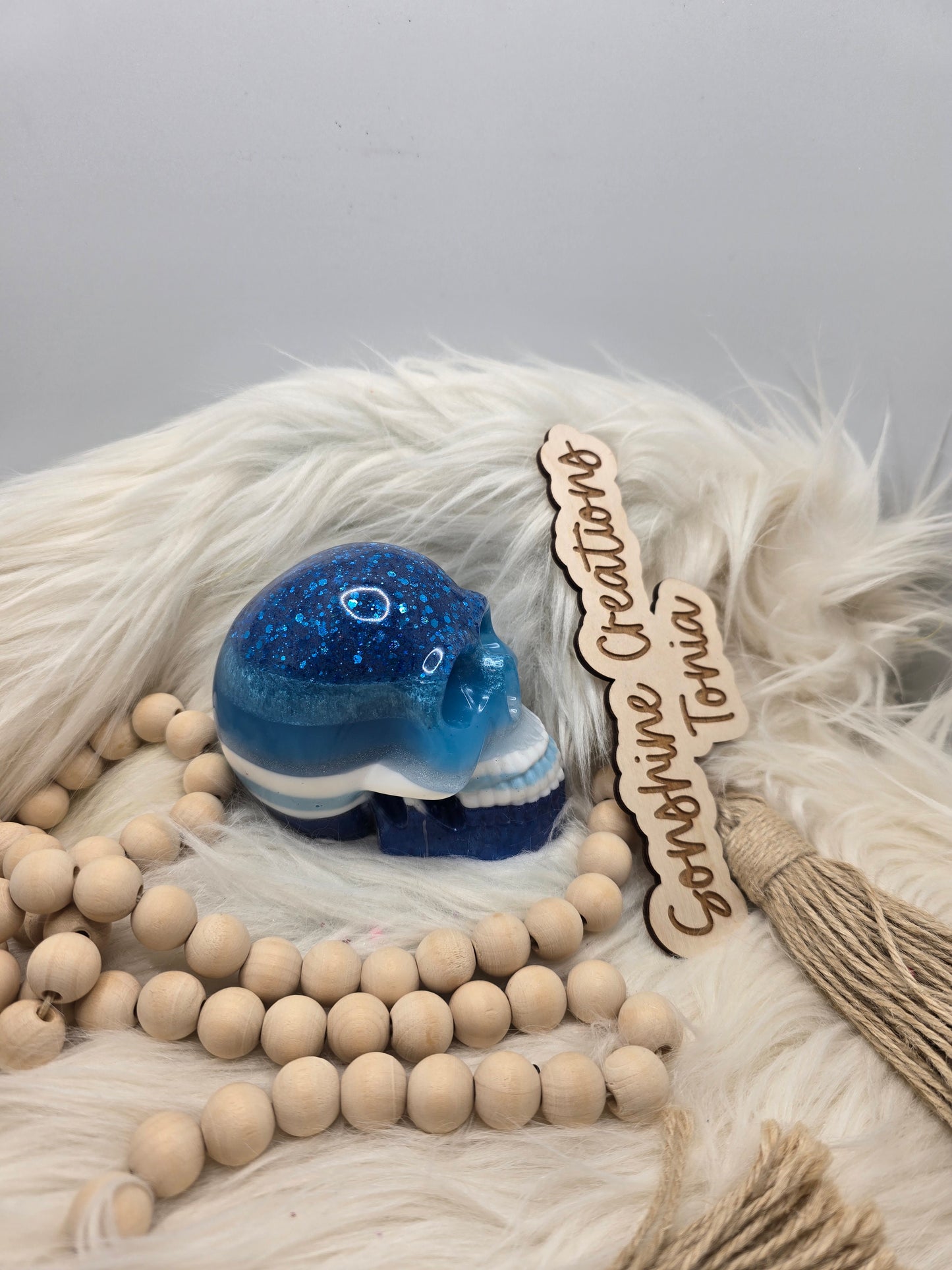 LIVE SALE 7/13/25 -Epoxy skull: Blue