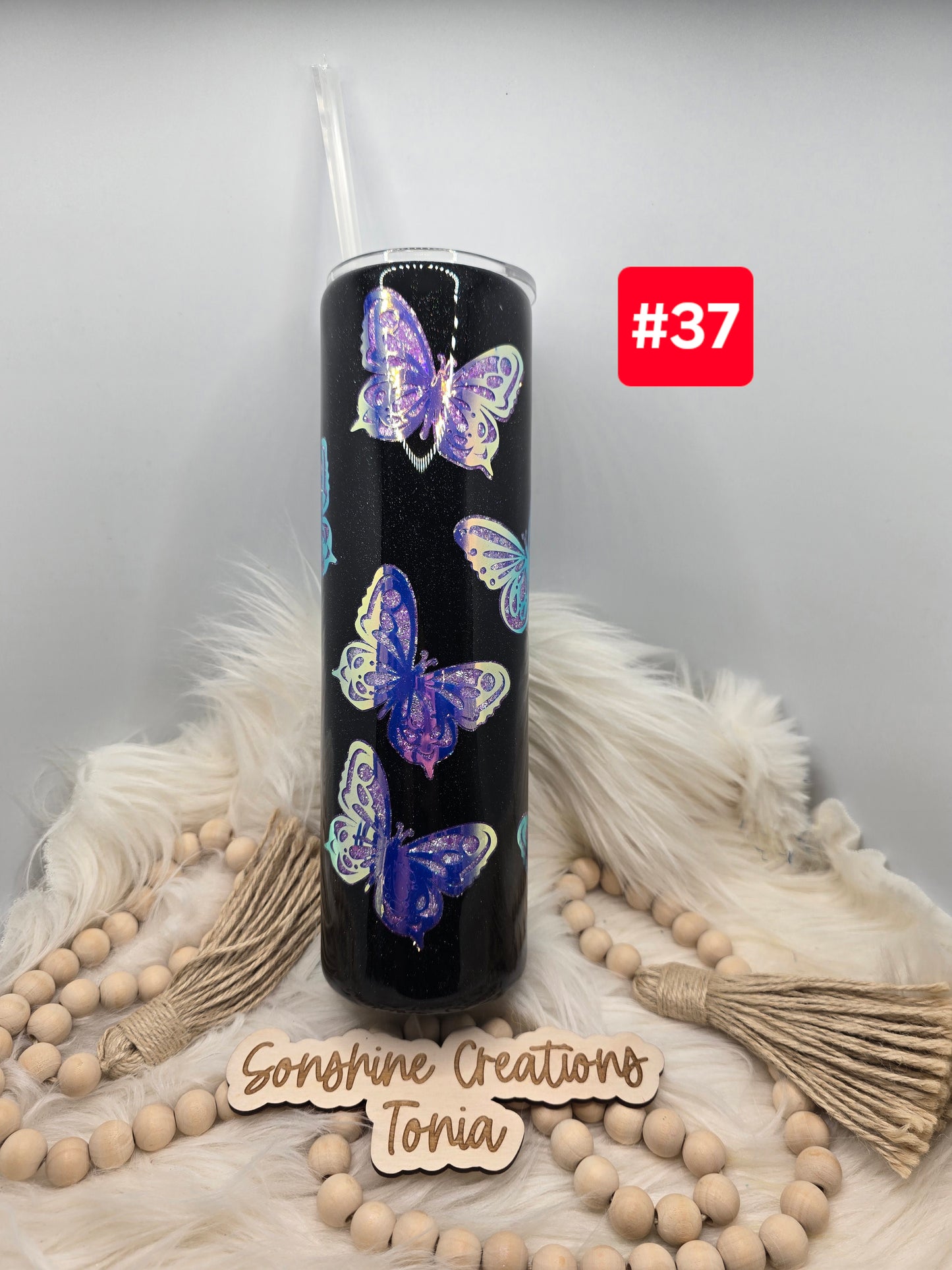 #37 Live Sale 3/15/2026 - 35oz Skinny- Purple butterfly peakaboo
