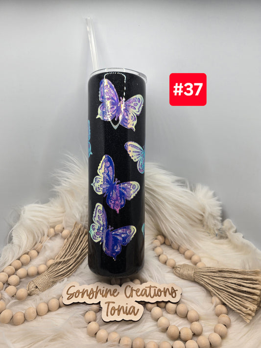 #37 Live Sale 3/15/2026 - 35oz Skinny- Purple butterfly peakaboo