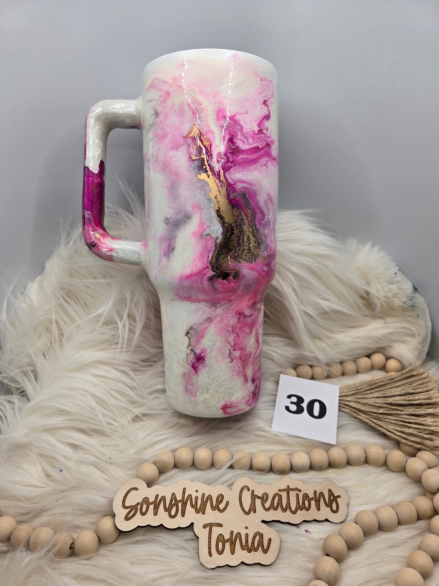 #30 Live Sale 5/31/2026 - 40oz Handle- Pink Marble