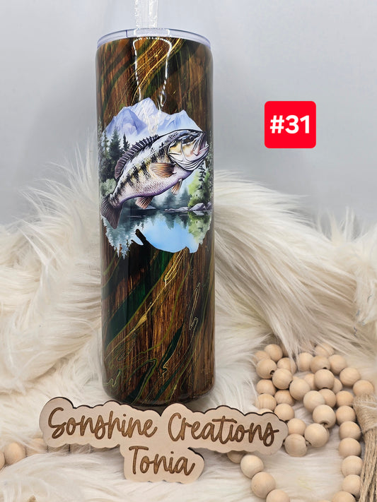 #31 Live Sale 2/01/2026 - 30oz Skinny- Woodgrain Fish Hydrodip