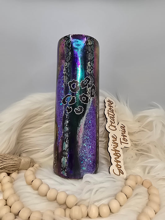 30oz Skinny- Purple/teal Throw down