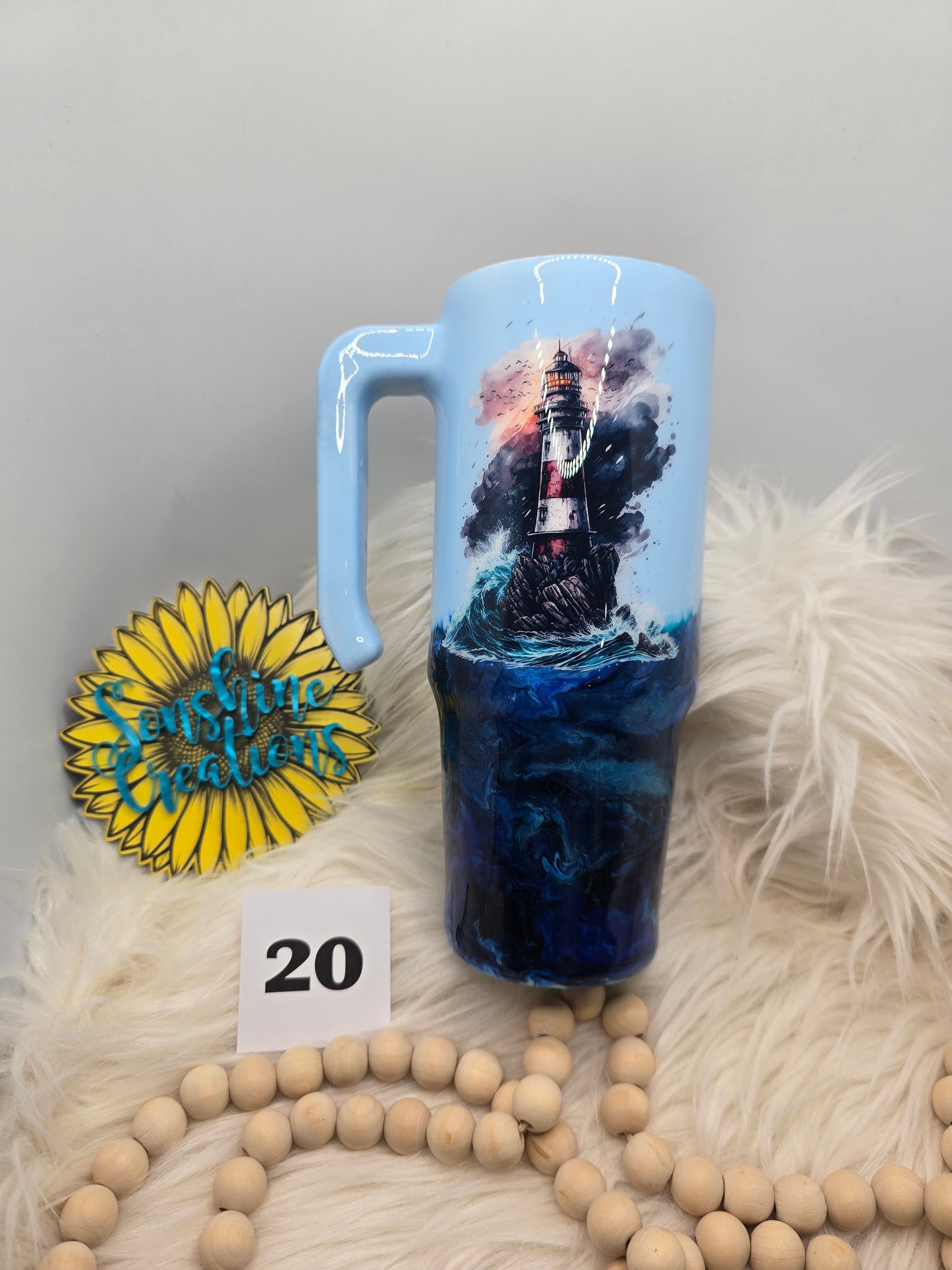 #20 - 30oz Grippy - Storm with Lighthouse