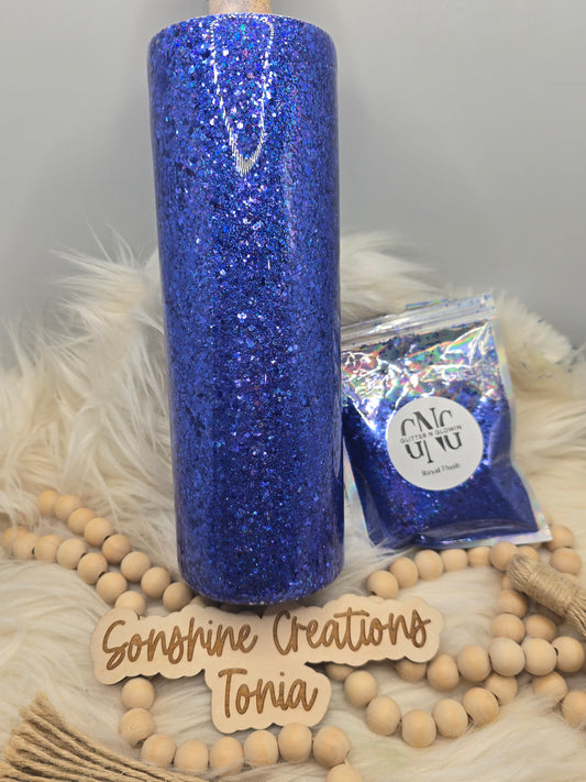 Live Hydrodipping base 6/30/26  7pm cst live- 30oz Skinny- Glitter N Glowin: Royal Flush