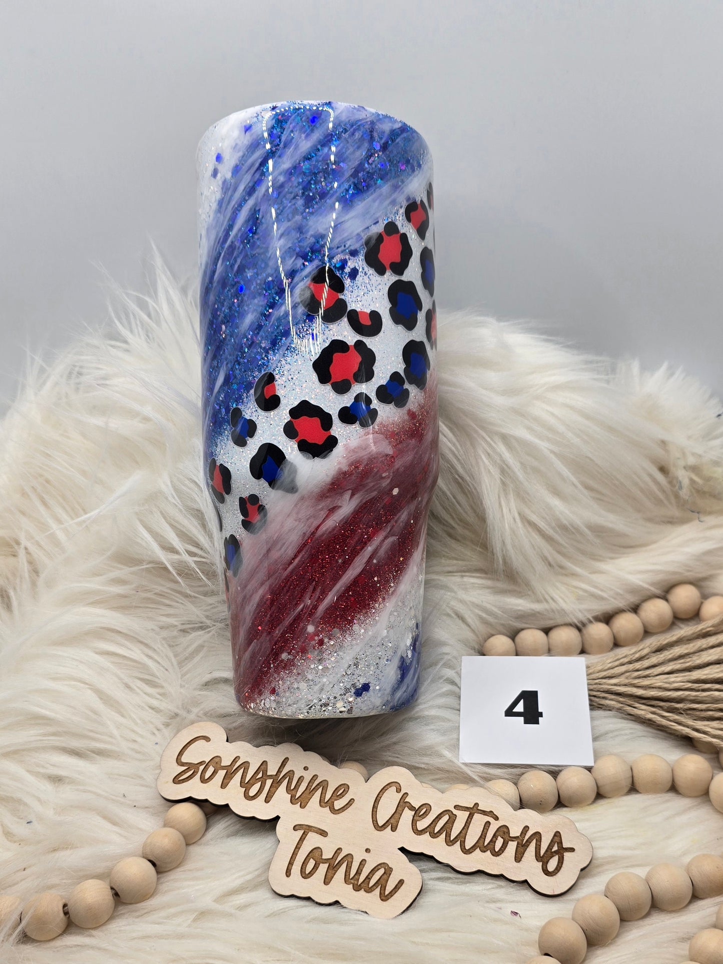 #4 Live Sale 5/31/2026 - 30oz Clipmate- Red, White, Blue Leopard milkyway
