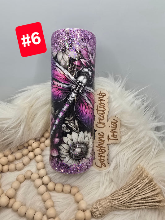 LIVE SALE 5/042025 - #6 30oz Skinny: Purple Dragon fly