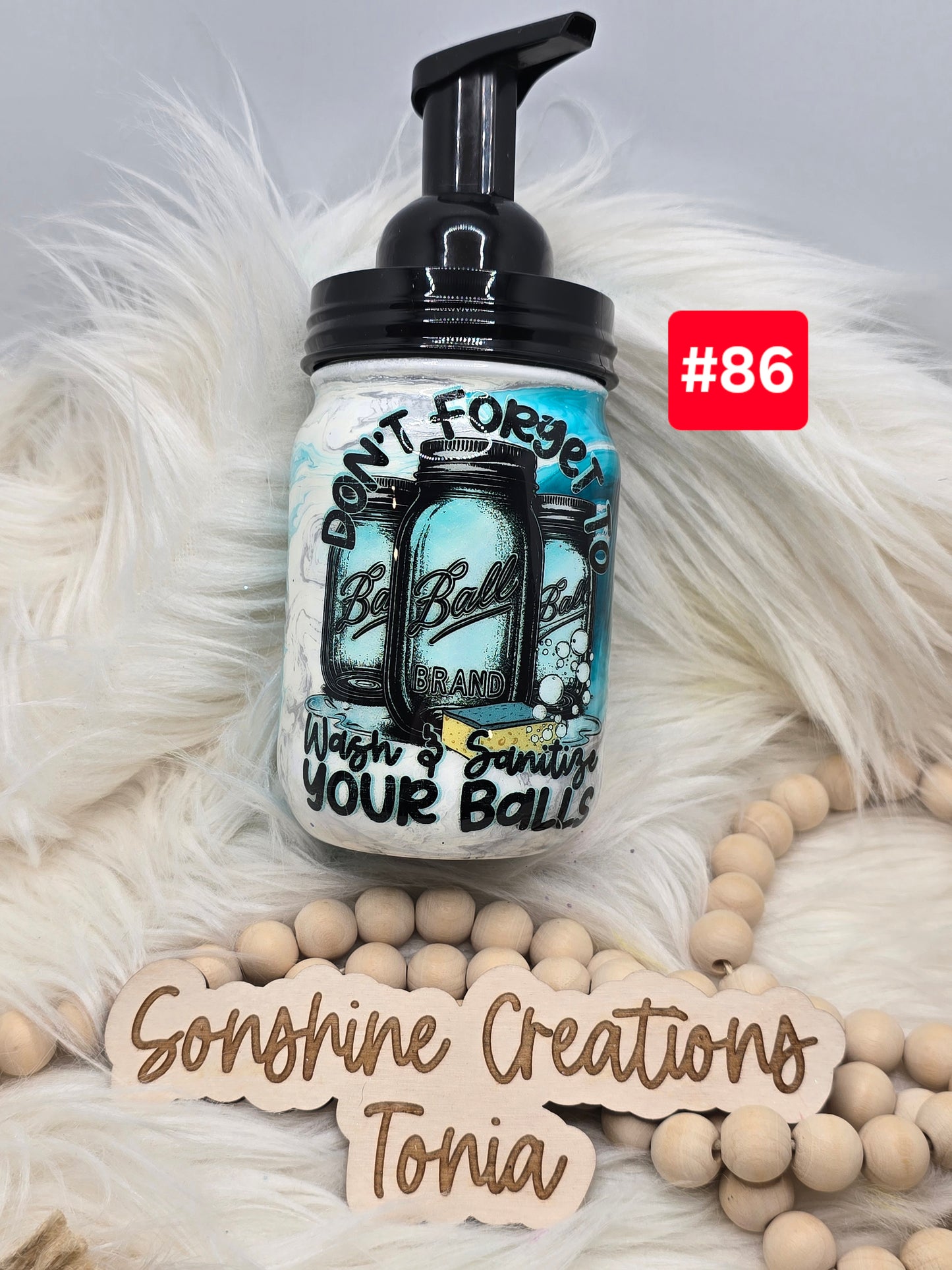 #86 Live Sale 2/01/2026 - 16oz Glass soap dispenser- Teal elegance- Don't forget to wash and sanitize your balls