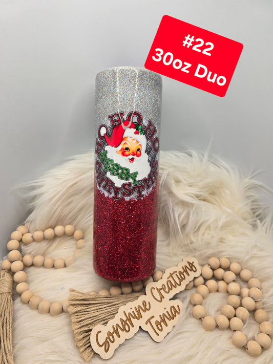 #22 Tonia's Live Creations - 30oz Skinny- Santa Ho Ho Merry Christmas