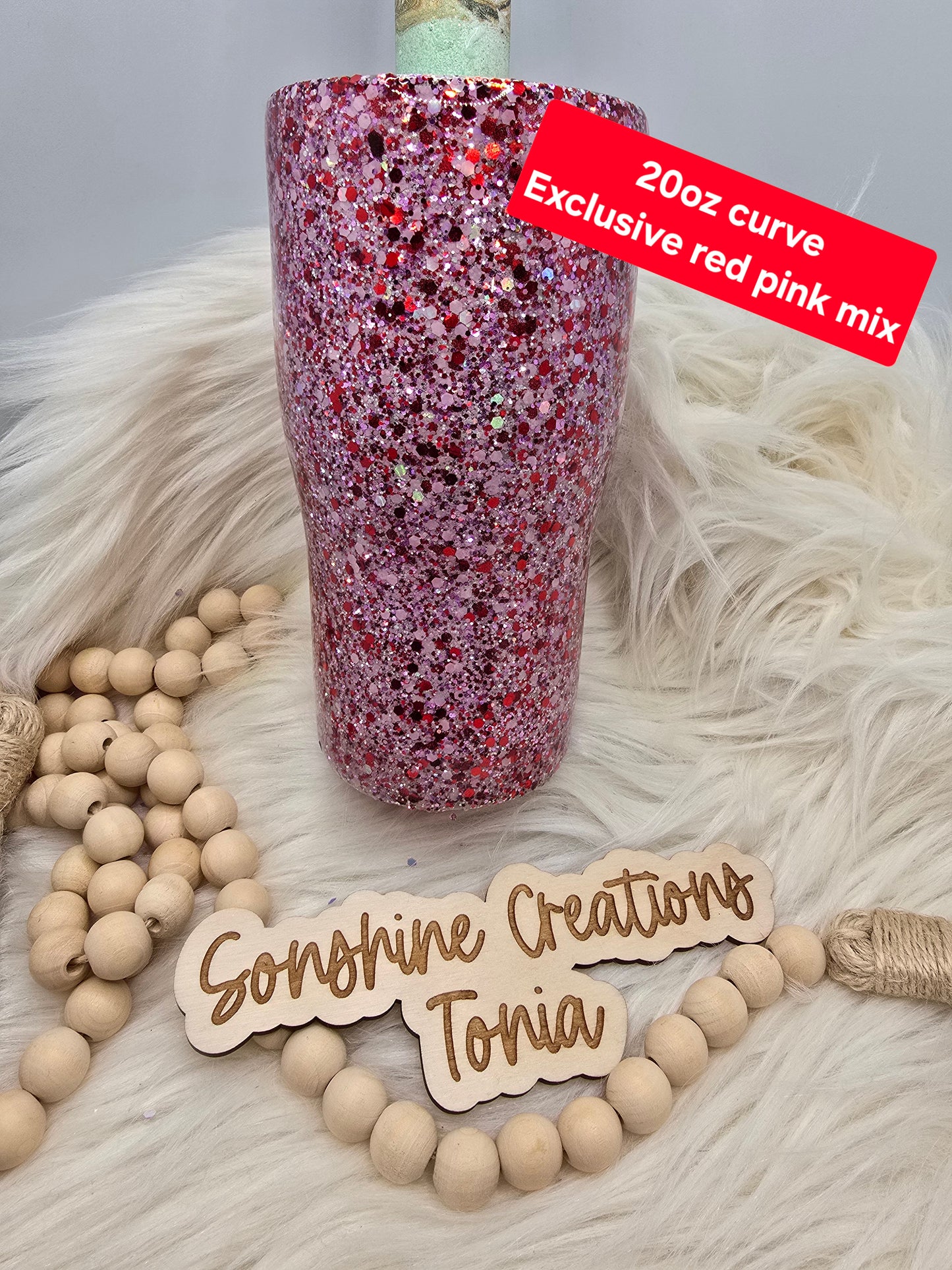 LIVE HYDRO DIP BASE 10/07/2025- 20oz Curve- Exclusive pink red mix