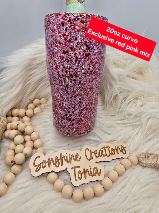 LIVE HYDRO DIP BASE 10/07/2025- 20oz Curve- Exclusive pink red mix