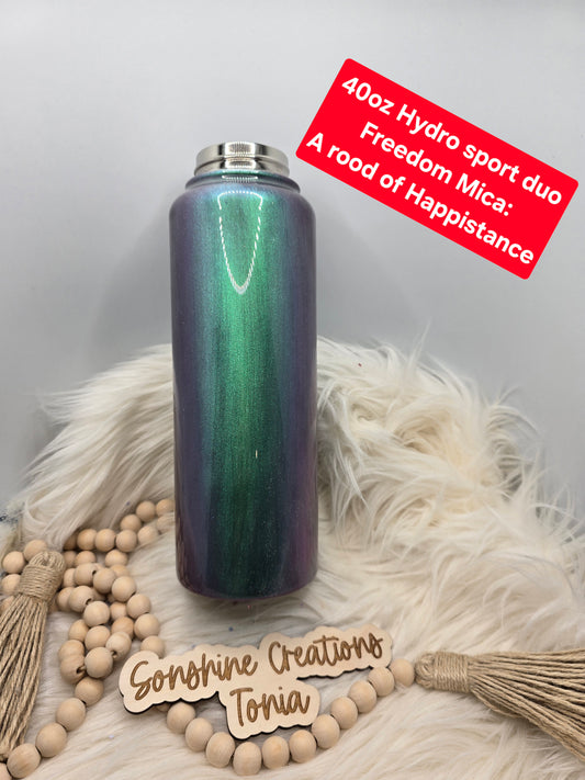 LIVE HYDRO DIP BASE 10/10/2025- 40oz Hydro Sport Duo- Freedom Glitter Mica- Featured Mix A rood Happenstance