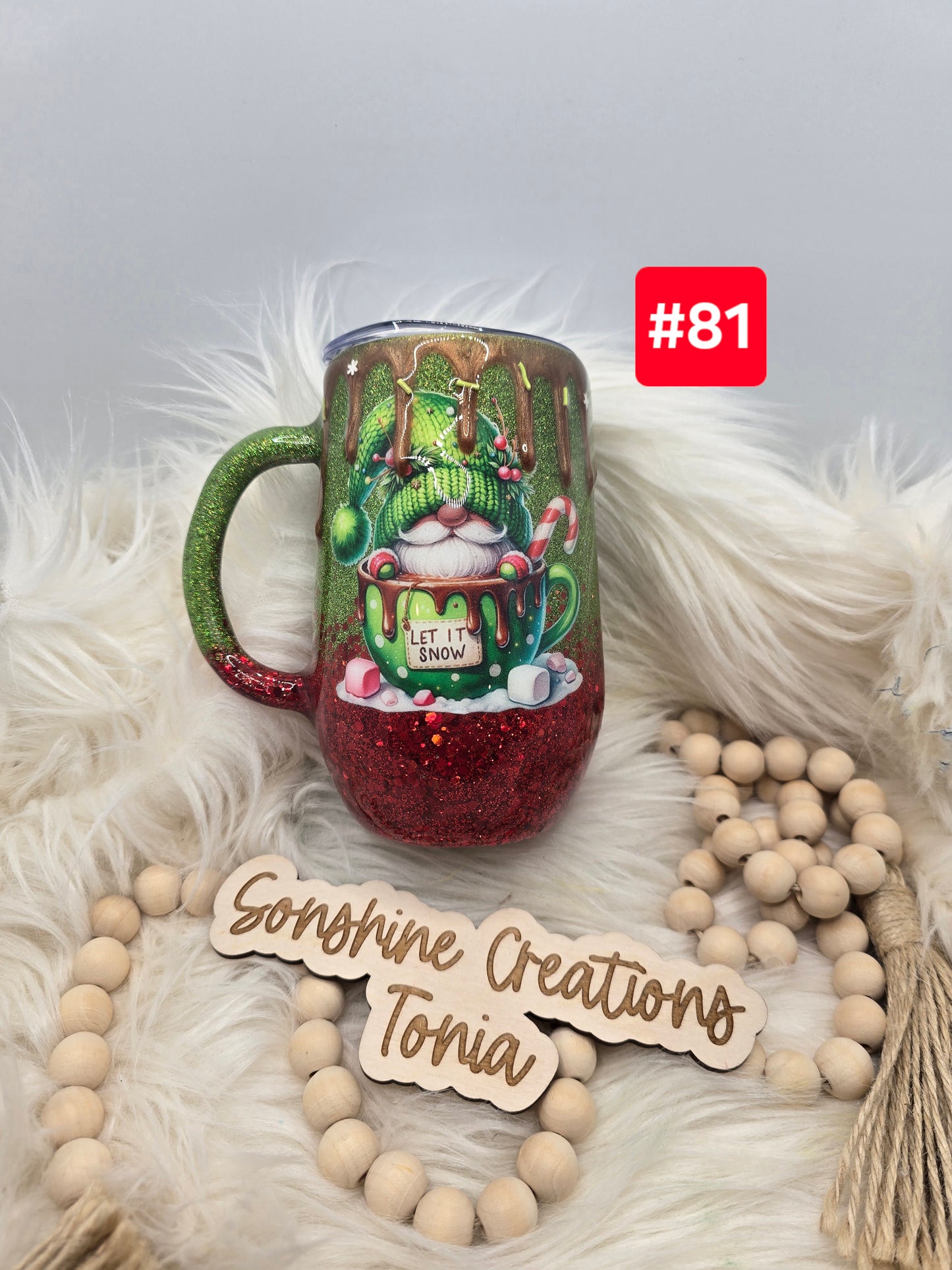 #81-Live Sale 12/07/2025 - 16oz coffee mug- Green gnome drip
