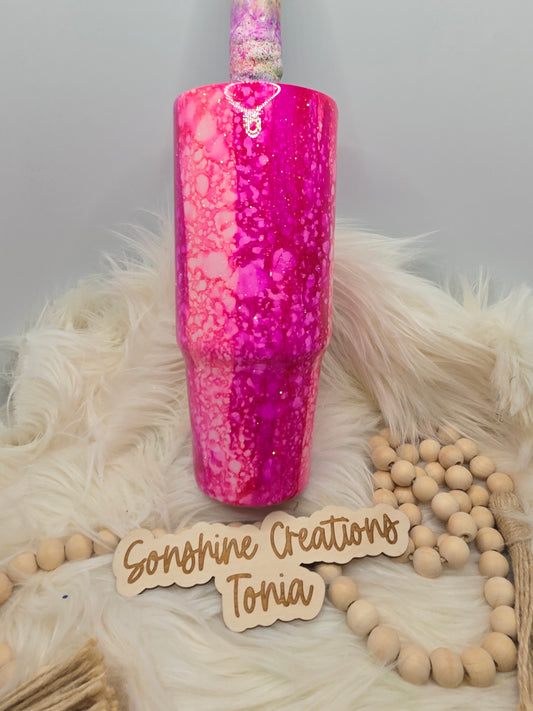 Live Hydrodipping base 1/14/2026  10am cst live-  30oz Clipmate- Pink Raindrop