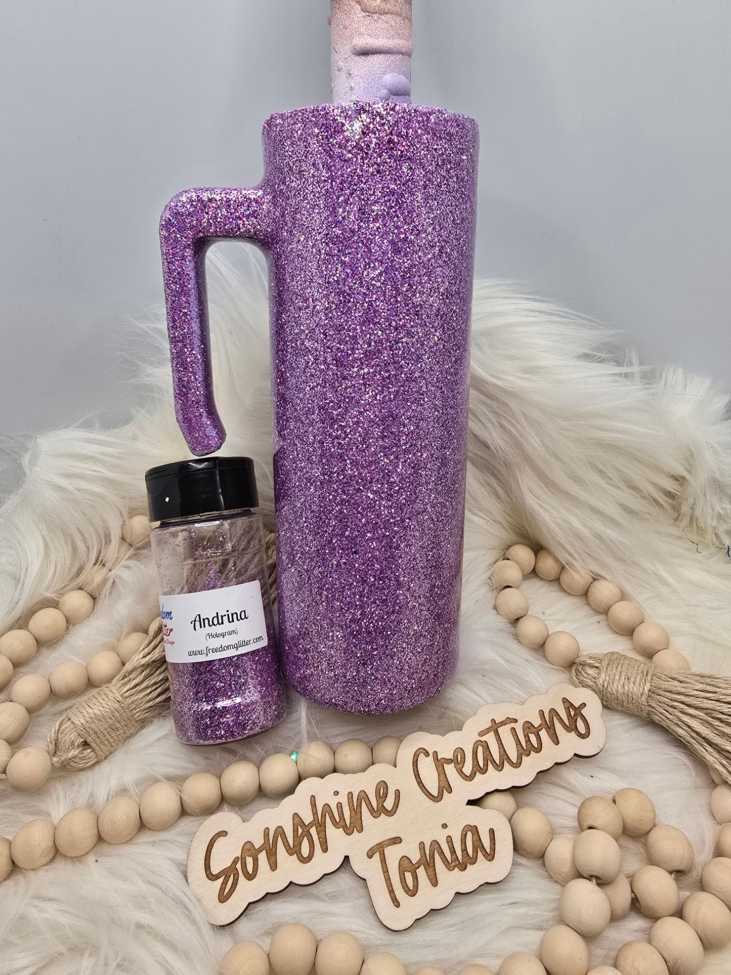 Live Hydrodipping base 3/03/26  7pm cst live- 20oz Skinny Handle- Freedom Glitter: Andrina