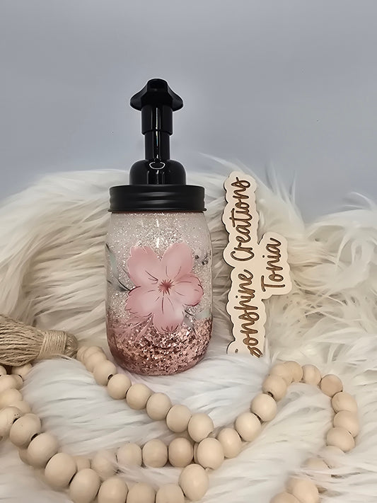 Soap dispenser- Pink ombre flower