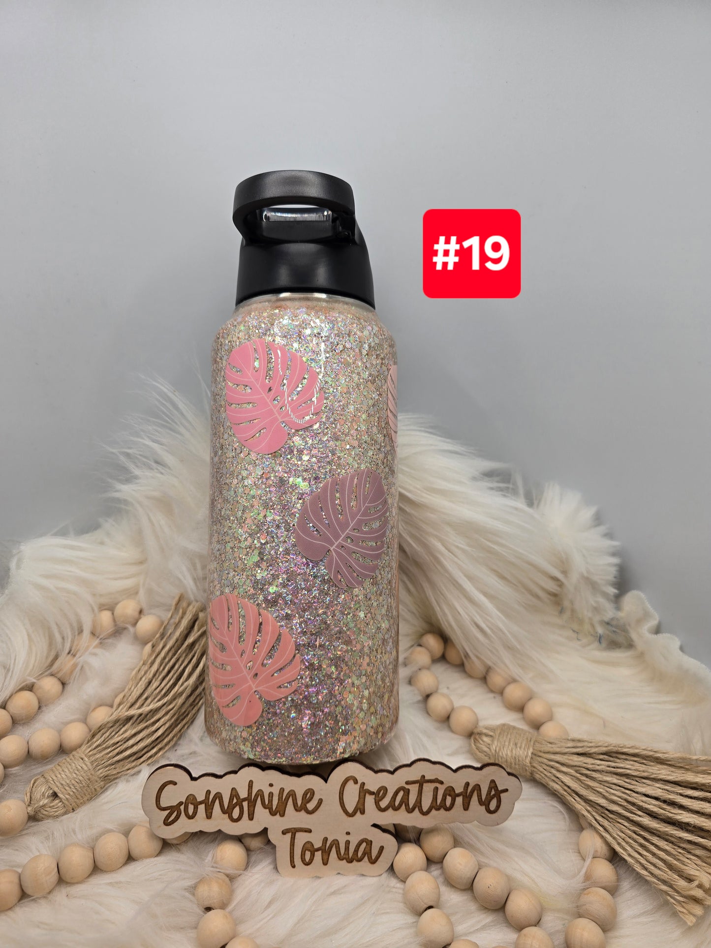 #19  Live Sale 3/15/2026 - 32oz Hydro duo- Sebastian Glittter- Monstera leaves