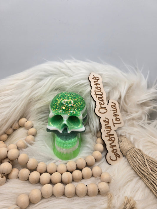 LIVE SALE 7/13/25 -Epoxy skull: Green