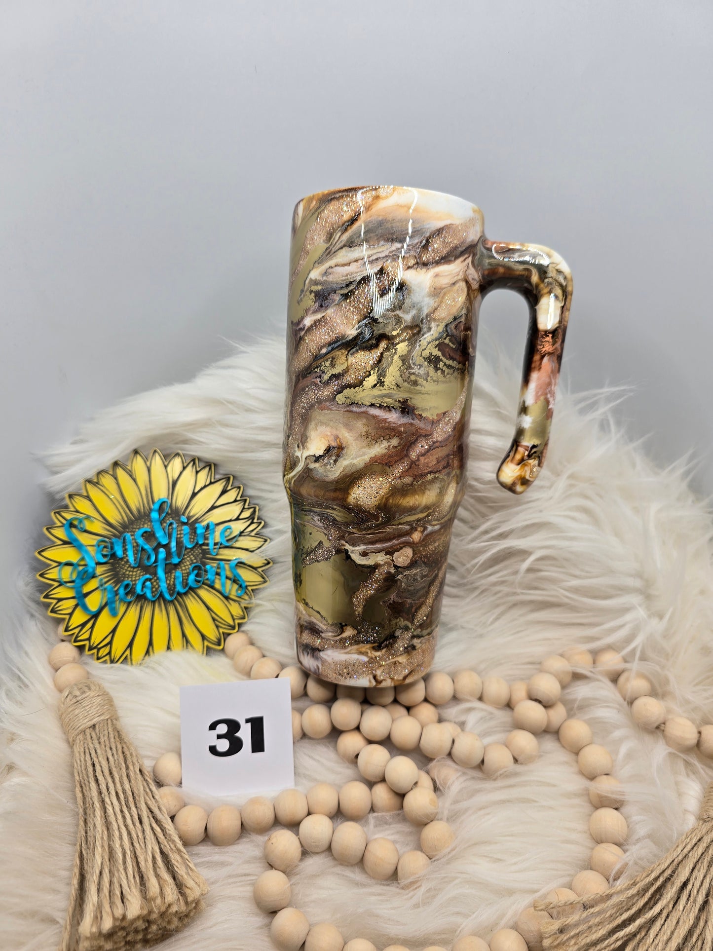 #31- 30oz Grippy- Latte swirl