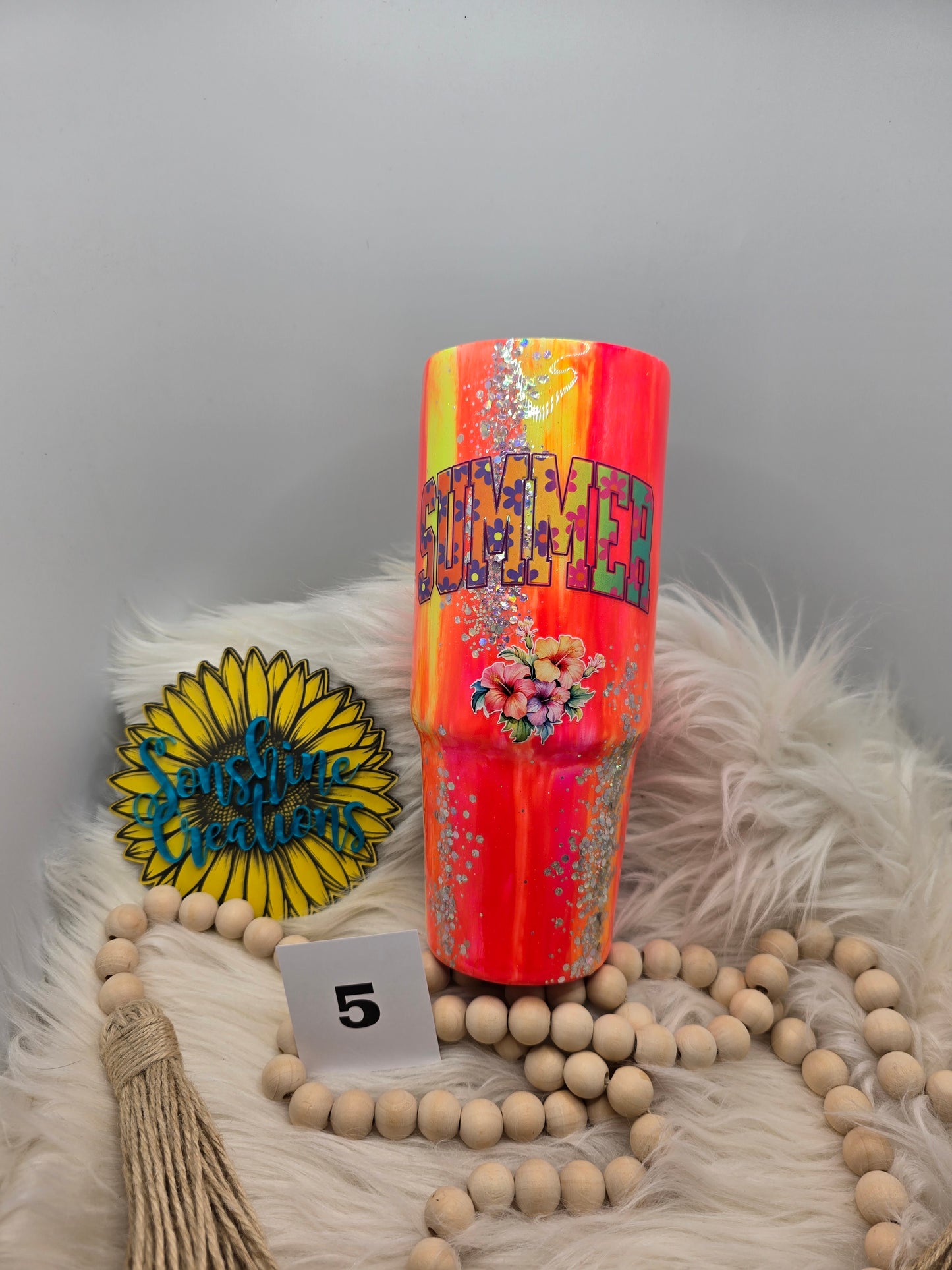 #5- 30oz Clipmate-Neon brush stroke "Summer"
