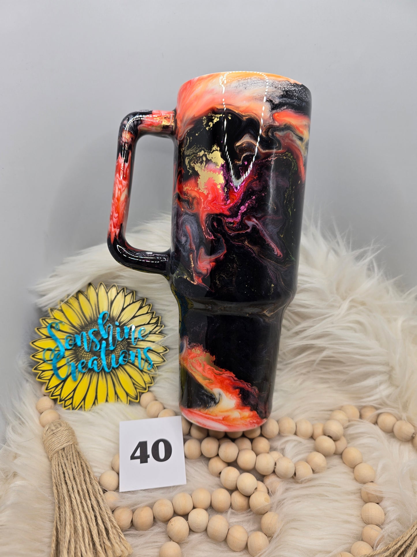 #40- 40oz Handle- Coral nebula