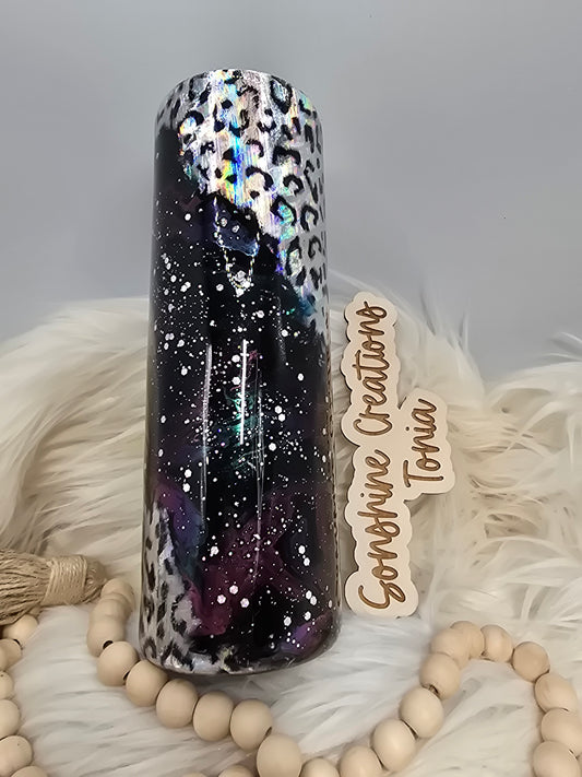 30oz Skinny-Leopard foil galaxy swirl