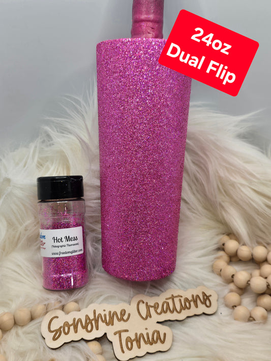 Live Hydrodipping base 12/30/25  7pm cst live- 24oz Dual Flip- Freedom Glitter: Hot Mess
