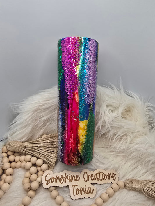 10/03/25 Tonia's Live Creations - 30oz Duo - Rainbow Rustic Raindrops (Can add decal)