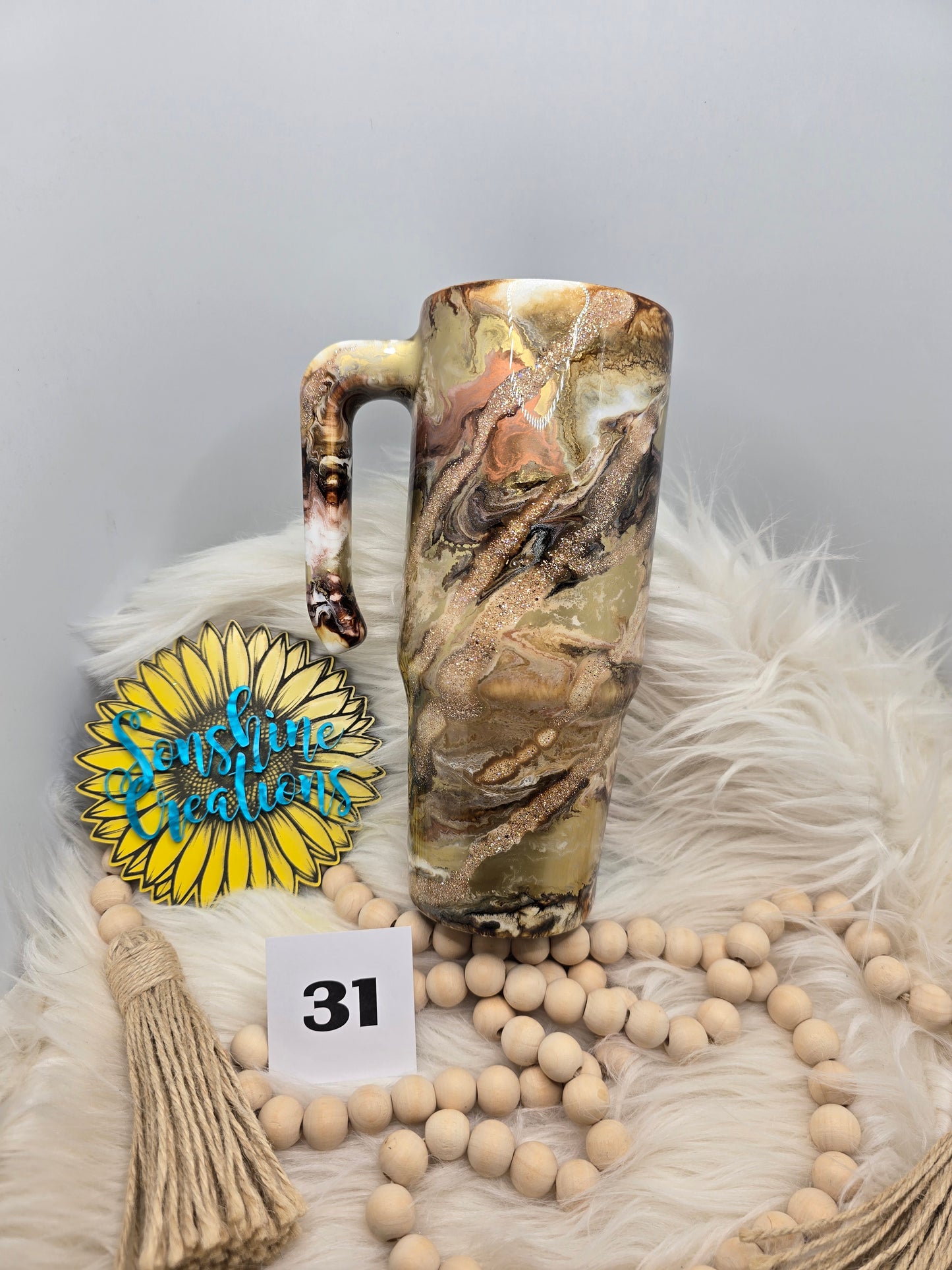 #31- 30oz Grippy- Latte swirl
