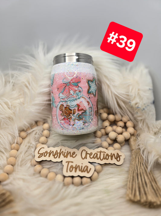 #39--Live Sale 12/07/2025 - 12oz Stainless mason jar- Cookie jar vinyl wrap