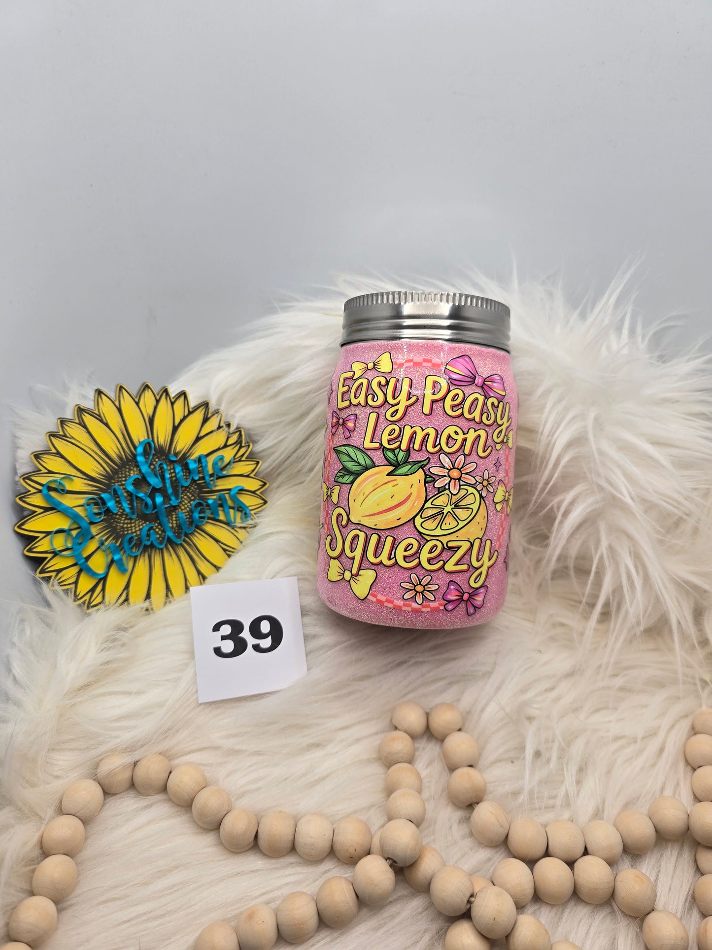#39 - 12oz Mason Jar - Easy Peasy, Lemon Squeezy