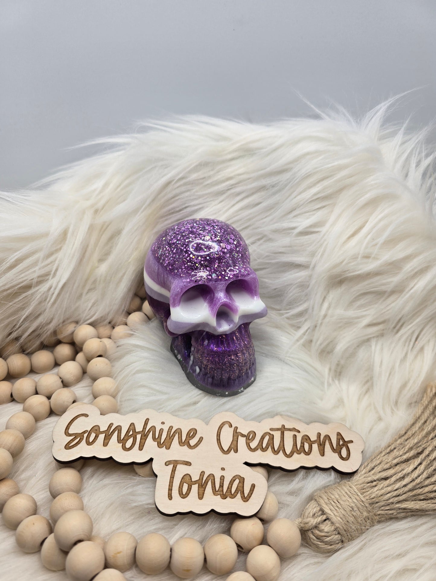 LIVE SALE 5/042025 -Epoxy skull: Purple