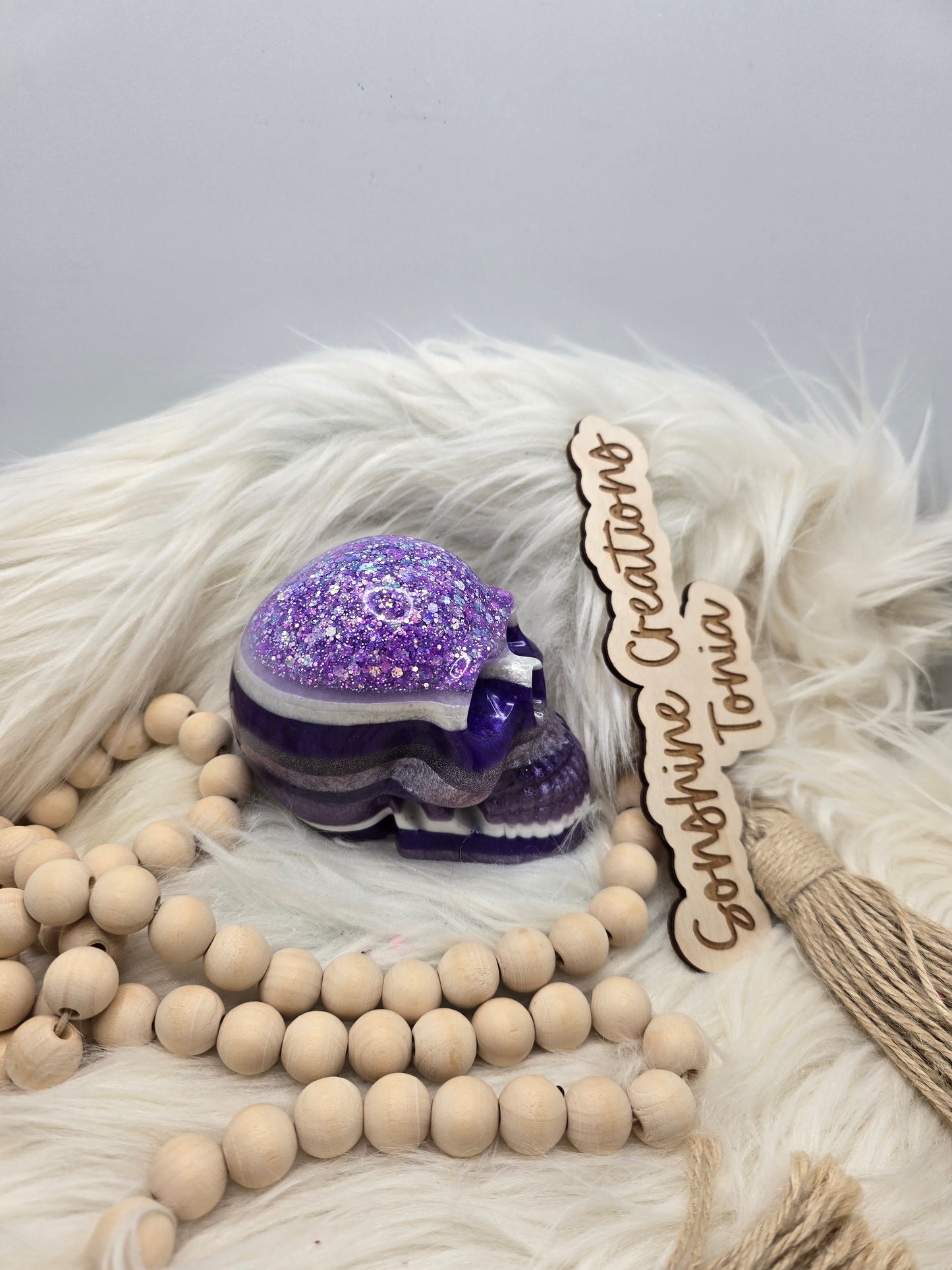 LIVE SALE 7/13/25 -Epoxy skull: Purple